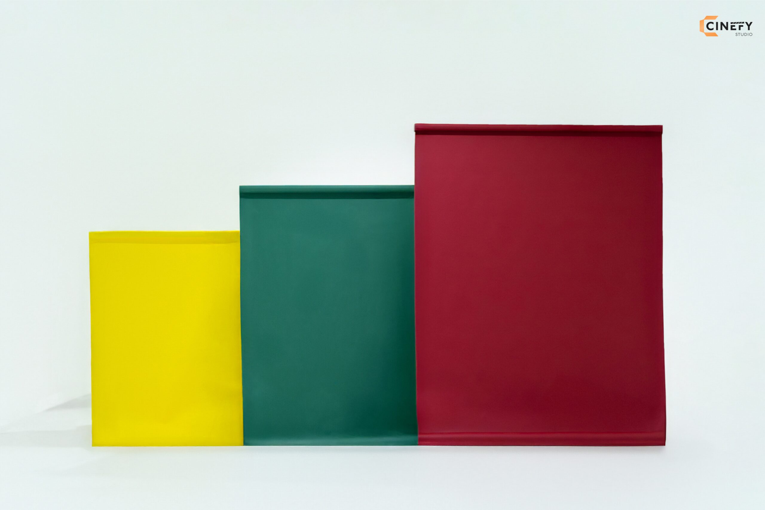 various paper backdrops in diverse colors