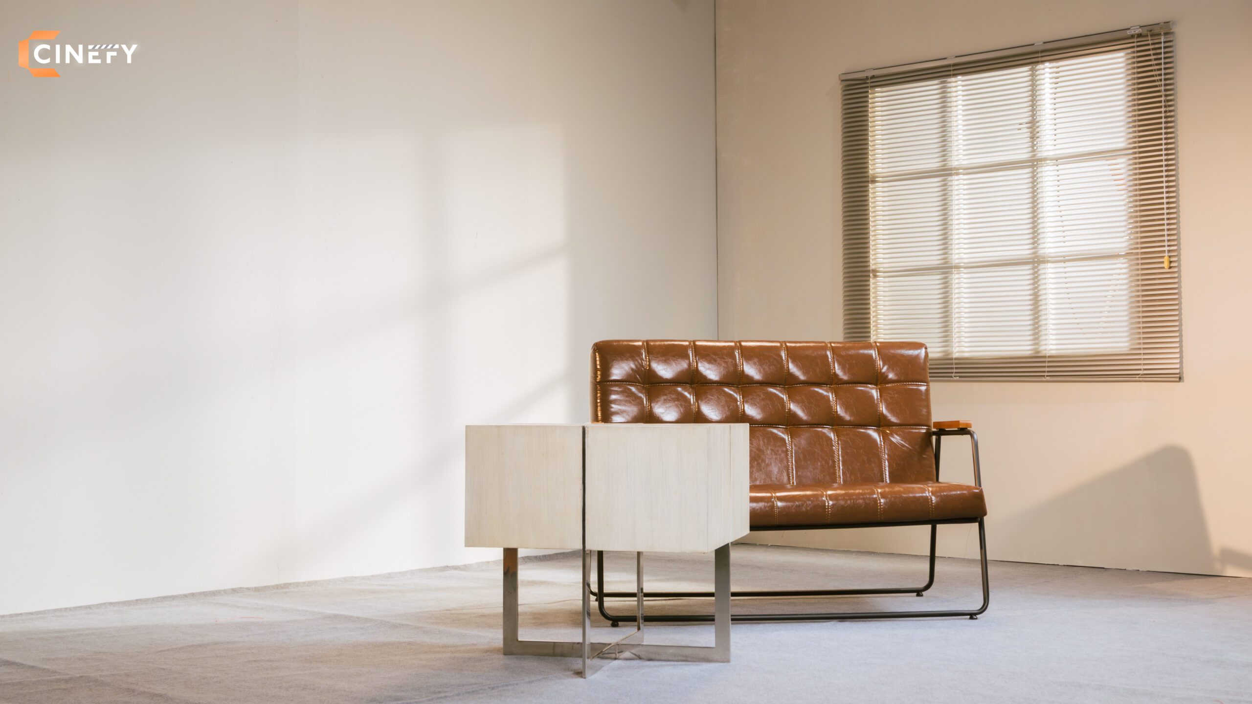 The studio has tables, chairs, shelves, and some basic props to support your shoot/session