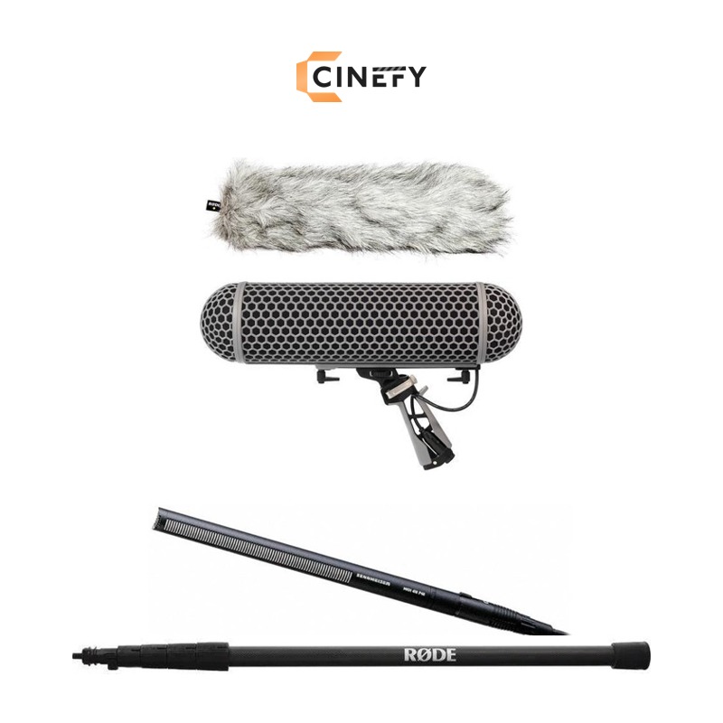 SENNHEISER - MKH 416 SHOTGUN MIC + BOOM POLE + BLIMP