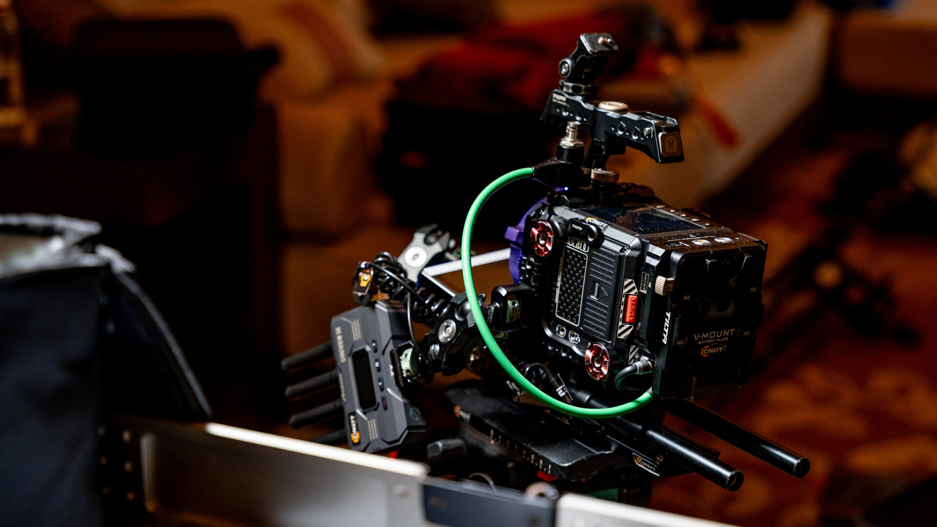 Cinema camera rig prepared and tested before a TVC production shoot in Da Nang
