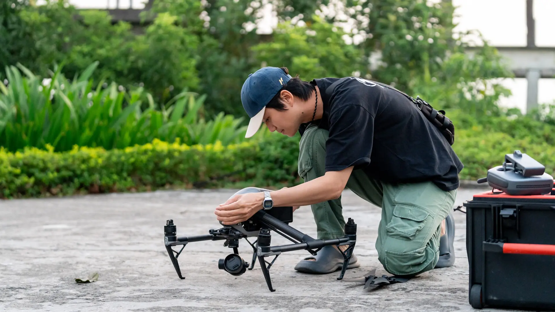 Drone cinematography of Da Nang landscape Vietnam