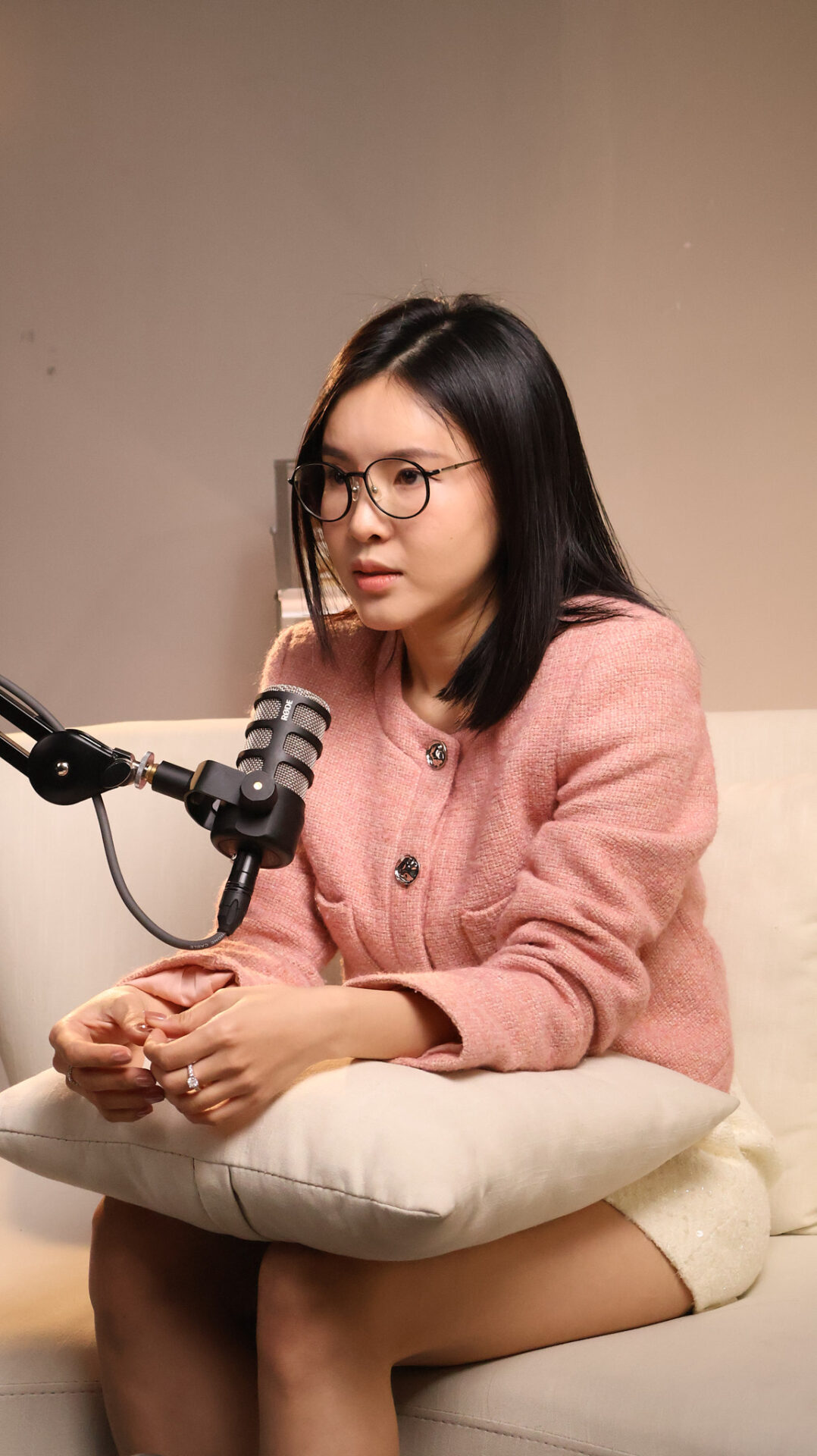 Recording a podcast at CINEFY studio in Da Nang