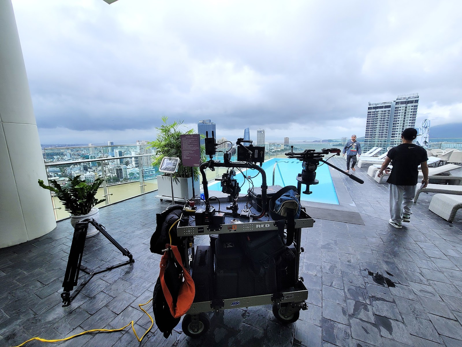 Camera and field monitor on a CINEFY shoot in Da Nang