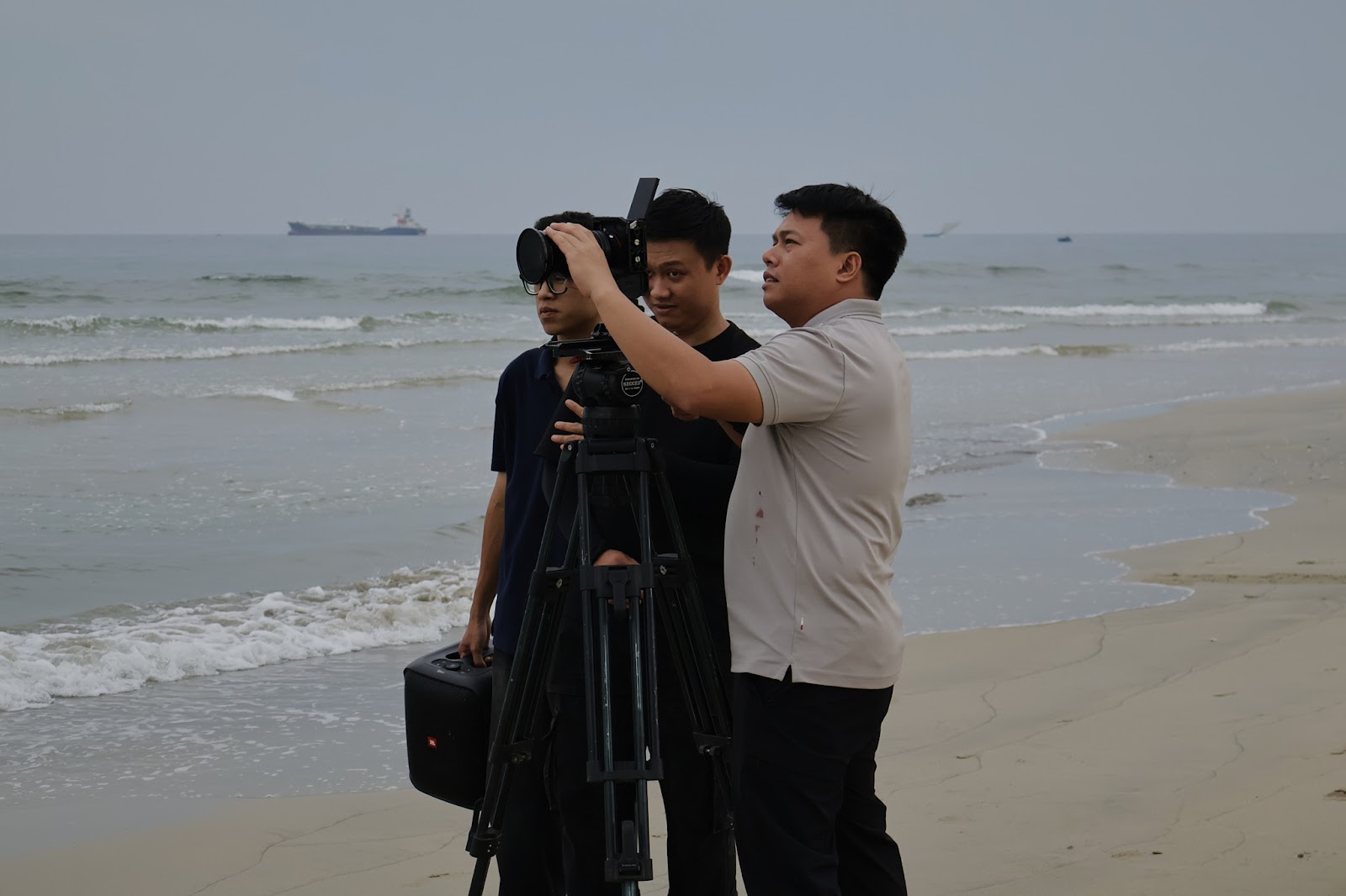 CINEFY crew filming on the beach in Da Nang